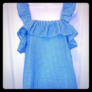 NWOT Cute gingham ruffled top! Perfect for summer!